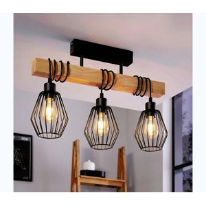 Eglo 780168 - Prisadený luster TABODI 3xE27/40W/230V borovica/čierna 780168 vyobraziť