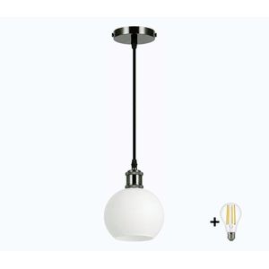BRILAGI - LED luster na lanku RETRO GLASS 1xE27/60W/230V pr. 15 cm čierna/biela NSTK7432+AI0177 vyobraziť