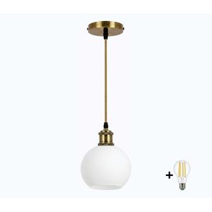 BRILAGI - LED luster na lanku RETRO GLASS 1xE27/60W/230V pr. 15 cm zlatá/biela NSTK7432+AI0178 vyobraziť