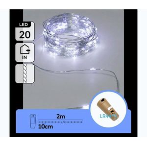 B.V. - LED dekoračný reťazec s uzáverom na fľašu 20xLED/3xLR44 2m studená biela B10303AFWZ vyobraziť