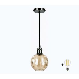 BRILAGI -LED Závesné svietidlo na lanku RETRO GLASS 1xE27/60W/230V pr. 18cm čierna/dýmovo-hnedá NSTK7482+AI0177 vyobraziť