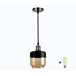 BRILAGI-LED Luster na lanku RETRO GLASS 1xE27/60W/230V priemer 14 cm čierna/dymovo-béžová NSTK7324+AI0177 vyobraziť