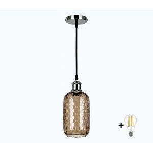 BRILAGI-LED Závesný luster na lanku RETRO GLASS 1xE27/60W/230V pr. 14 cm čierna/dymovo-hnedá NSTK7702+AI0177 vyobraziť