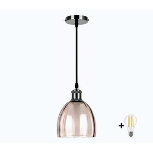 BRILAGI-LED Luster na lanku RETRO GLASS 1xE27/60W/230V pr. 17cm čierna/dymová béžová NSTK7393+AI0177 vyobraziť