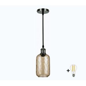 BRILAGI-LED Závesný luster na lane RETRO GLASS 1xE27/60W/230V priemer 14 cm čierna/dymovo-hnedá NSTK7701+AI0177 vyobraziť