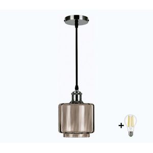 BRILAGI-LED Závesný luster na lanku RETRO GLASS 1xE27/60W/230V pr. 15cm čierna/dymová béžová NSTK7399+AI0177 vyobraziť
