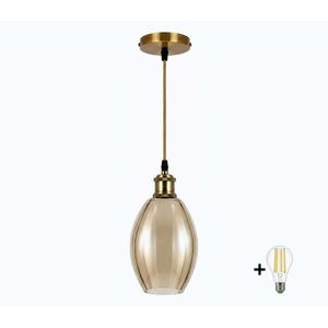 BRILAGI-LED Luster na lanku RETRO GLASS 1xE27/60W/230V pr. 17cm zlatá/zadymená béžová NSTK7499+AI0178 vyobraziť