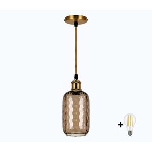BRILAGI-LED Luster na lankách RETRO GLASS 1xE27/60W/230V pr. 14 cm zlatá/dymovo-hnedá NSTK7702+AI0178 vyobraziť