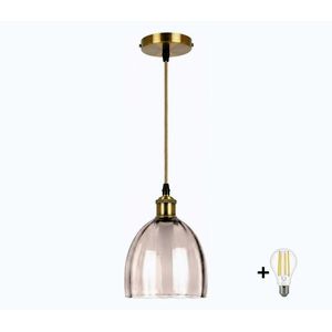 BRILAGI-LED Luster na lanku RETRO GLASS 1xE27/60W/230V pr. 17cm zlatá/dymovo béžová NSTK7393+AI0178 vyobraziť