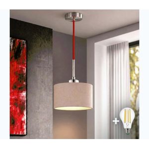 Eglo - LED luster na lanku TUNJA 1xE27/60W/230V priemer 20 cm béžová/červená EG32516+NSTK9969 vyobraziť