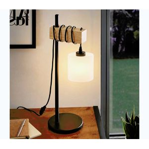 BRILAGI - Stolná lampa WOOD GLASS 1xE27/40W/230V hnedá/čierna/biela EG780173+NSTK7006 vyobraziť
