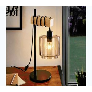 BRILAGI - Stolná lampa WOOD GLASS 1xE27/40W/230V hnedá/čierna/dymová béžová EG780173+NSTK7399 vyobraziť
