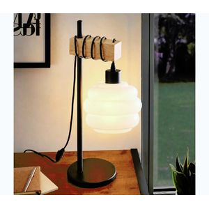 BRILAGI - Stolná lampa WOOD GLASS 1xE27/40W/230V hnedá/čierna/biela EG780173+NSTK7639 vyobraziť