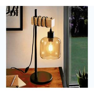 BRILAGI - Stolná lampa WOOD GLASS 1xE27/40W/230V hnedá/čierna/dymová hnedá EG780173+NSTK7765 vyobraziť