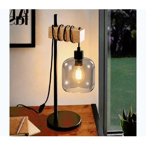 BRILAGI - Stolová lampa WOOD GLASS 1xE27/40W/230V hnedá/čierna/dymovo-sivá EG780173+NSTK7758 vyobraziť