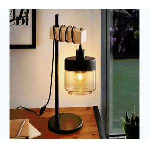 BRILAGI - Stolná lampa WOOD GLASS 1xE27/40W/230V hnedá/čierna/dymová béžová EG780173+NSTK7324 vyobraziť