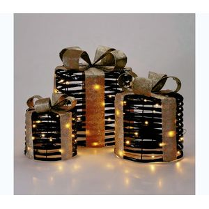 Koopman SADA 3x LED vianočných dekorácií 90xLED/2xAA + 3xAA + 3xAA teplá biela darčeky/čierna AMZ142020 vyobraziť