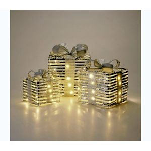 Koopman SADA 3x LED vianočných dekorácií 90xLED/2xAA + 3xAA + 3xAA teplá biela darčeky/strieborná AMZ141810 vyobraziť
