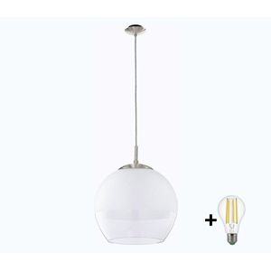BRILAGI - LED závesné svietidlo na lanku RETRO GLASS 1xE27/60W/230V matný chróm/biela EG85261A+NSTK7772 vyobraziť
