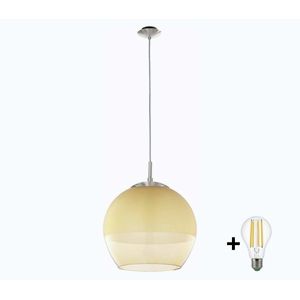 BRILAGI-LED Závesný luster na lanku RETRO GLASS 1xE27/60W/230V matný chróm/dymová béžová EG85261A+NSTK7771 vyobraziť
