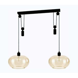 BRILAGI - LED závesné svietidlo na lanku RETRO GLASS 2xE27/40W/230V čierna/dymová béžová EG43438A+2xNSBL1194 vyobraziť