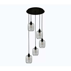 BRILAGI - LED Luster na lanku RETRO GLASS 5xE27/60W/230V čierna/dymová sivá EG43334A+5xNSTK7758 vyobraziť