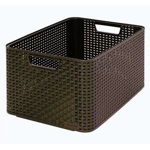 CURVER - Úložný box 2LStyle, imitácia ratanu, hnedý vyobraziť
