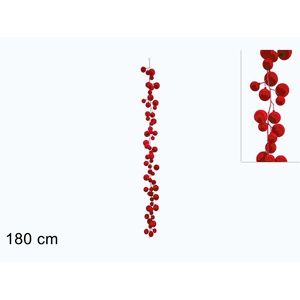 MAKRO - Girlanda 180cm zamatové gule červené vyobraziť
