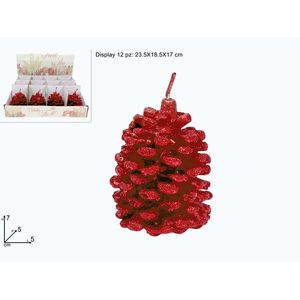 MAKRO - Sviečka šiška 7x5cm červené trblietky vyobraziť