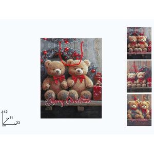 MAKRO - Taška vianočná medvedík 42x33x11cm rôzne motívy vyobraziť