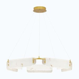 Krémovobiele/v mosadznej farbe LED závesné svietidlo v dekore mramoru so stmievačom ø 93 cm Aider – Nova Luce vyobraziť