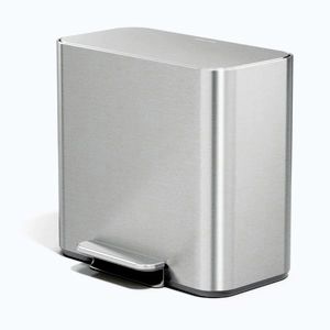 Odpadkový kôš na triedený odpad/pedálový z nehrdzavejúcej ocele v matne striebornej farbe 15 l Dual Mini – simplehuman vyobraziť
