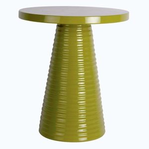 Kovový okrúhly odkladací stolík ø 40 cm Catania Ribbed – Leitmotiv vyobraziť