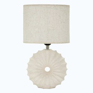 Krémovobiela keramická stolová lampa s textilným tienidlom (výška 40 cm) Anemone – Mauro Ferretti vyobraziť