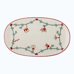 Kameninová tácka s vianočným motívom 23x38, 5 cm Yule – Bloomingville vyobraziť