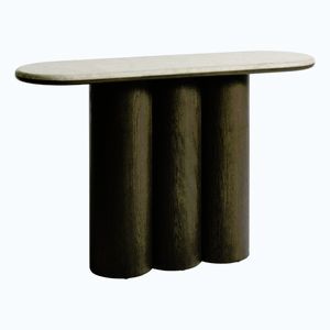 Konzolový stolík s mramorovou doskou v tmavo prírodnej farbe 38x120 cm Piazze – Unique Furniture vyobraziť