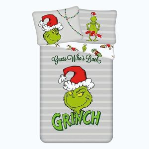 Zelená/sivá bavlnená detská obliečka na jednolôžko 200x140 cm Grinch – Jerry Fabrics vyobraziť
