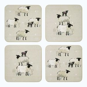 Taupe korkové tácky v súprave 4 ks Highland Sheep – Cooksmart ® vyobraziť