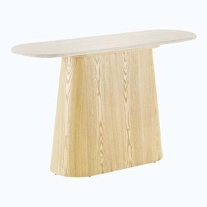 Krémovobiely/v prírodnej farbe konzolový stolík s doskou z kameňa 40x130 cm Larvik – House Nordic vyobraziť