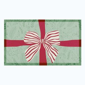 Rohožka s vianočným motívom z recyklovaného plastu 40x70 cm Red & White Stripe Bow – Artsy Doormats vyobraziť