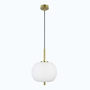 Biele/v mosadznej farbe sklenené závesné svietidlo ø 30 cm Lato – Nova Luce vyobraziť