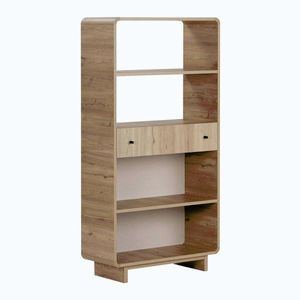 Knižnica v dekore duba v svetlo prírodnej farbe 78x153x34 cm Senza – Nordure vyobraziť