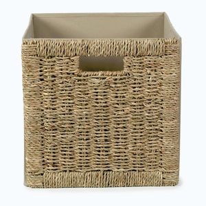 Úložný box z morskej trávy v prírodnej farbe 30x30x30 cm – Compactor vyobraziť
