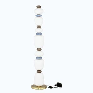 Biela/v zlatej farbe kovová LED stojacia lampa so stmievačom s porcelánovým tienidlom/so skleneným tienidlom (výška 130, 5 cm) Palo – Nova Luce vyobraziť